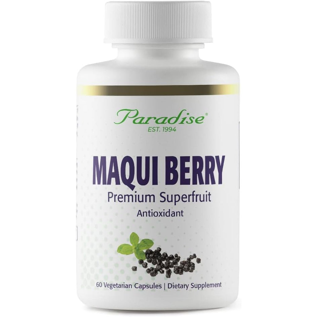Paradise Herbs, Organic Maqui Berry Extract, 400 Mg, Fresh, Freeze-Dried Concentrate for Superior Potency, Non-Gmo, Vegan, 60 Capsules