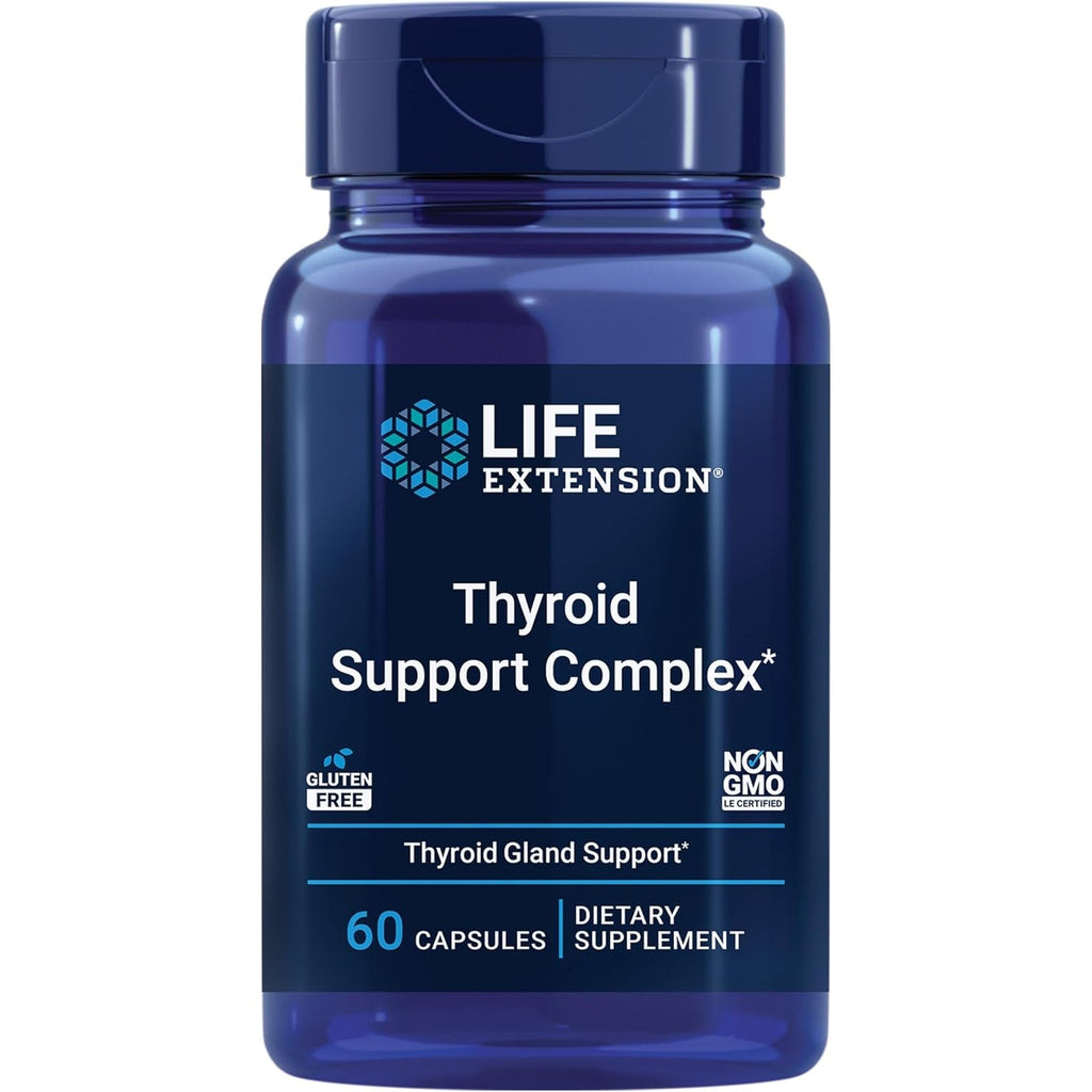 Life Extension Thyroid Support Complex - Thyroid Health Support Supplement with Vitamins A, B, Iodine, Magnesium, L-Tyrosine, Ashwagandha & Ginseng for Energy – Non-Gmo, Gluten-Free - 60 Capsules