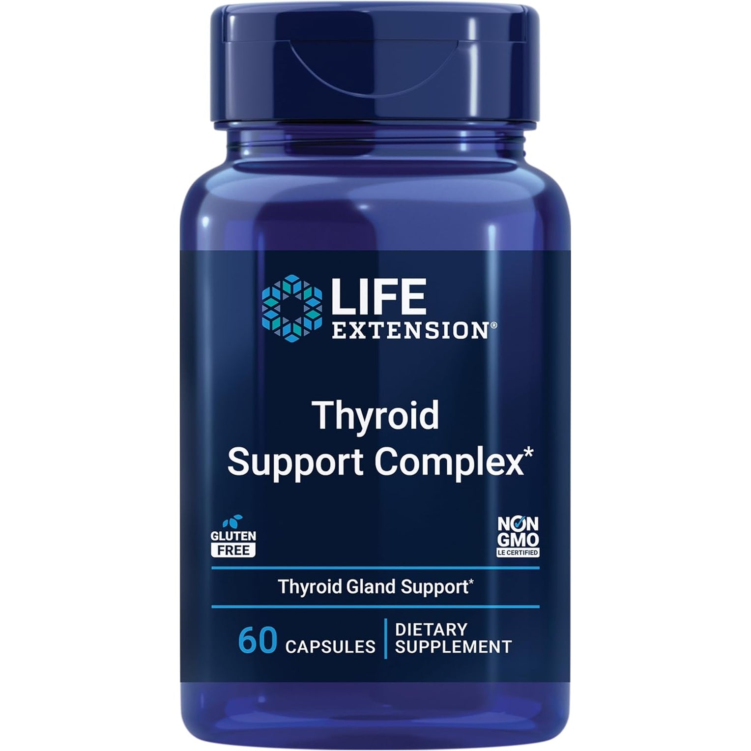 Life Extension Thyroid Support Complex - Thyroid Health Support Supplement with Vitamins A, B, Iodine, Magnesium, L-Tyrosine, Ashwagandha & Ginseng for Energy – Non-Gmo, Gluten-Free - 60 Capsules