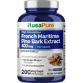 Nusapure French Maritime Pine Bark Extract 400Mg per Veggie Caps 200-Day Supply Bioperine Non-Gmo Vegan