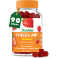 Lifeable Stress Aid Gummies | with Lemon Balm, GABA and L Theanine Supplements | Vegan Non GMO Mood Support Supplement | Great Tasing Stress Vitamins | L-Theanine for Women and Men | 90 Gummies