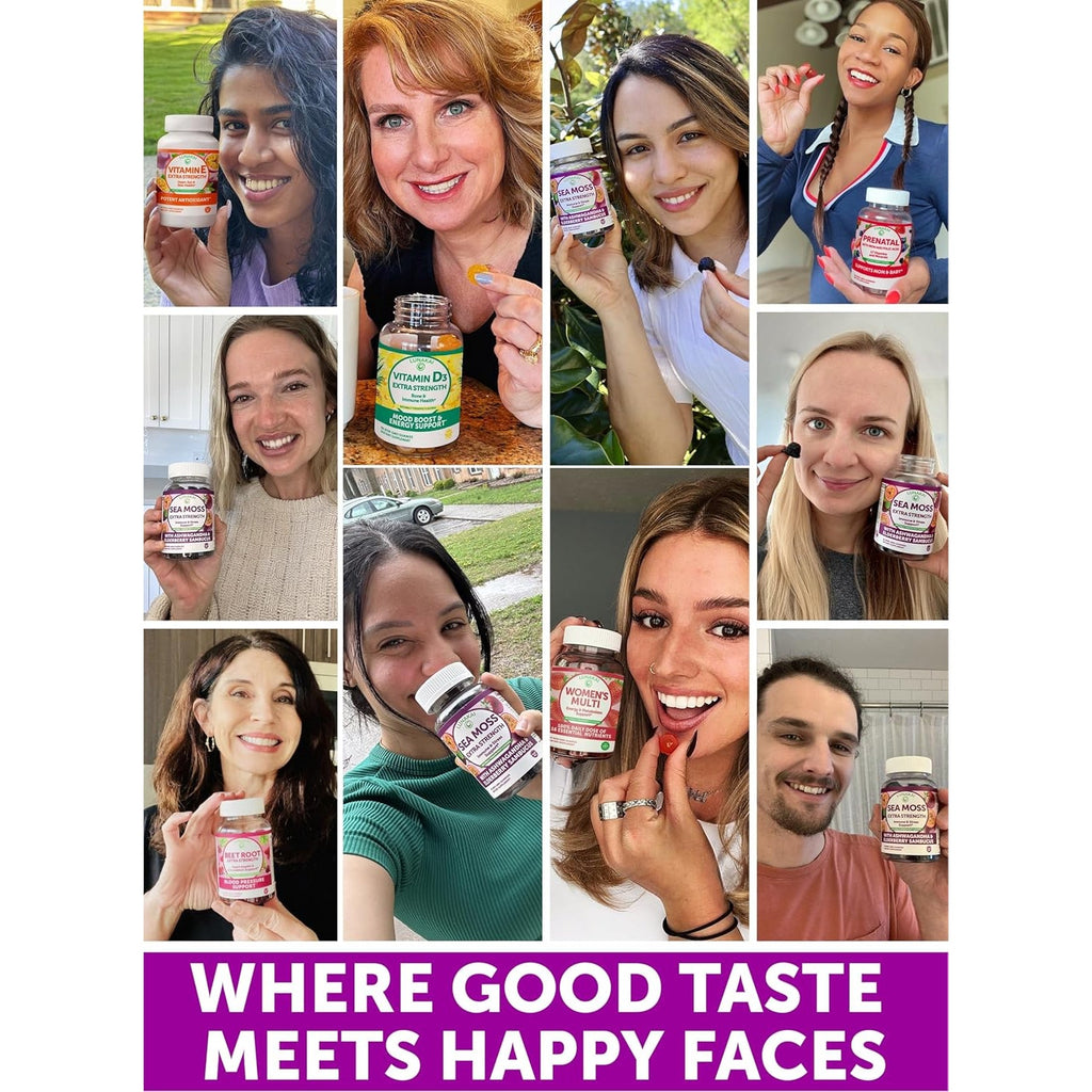 Lunakai USA Made Irish Sea Moss Gummies with Ashwagandha & Elderberry – Delicious Daily Immune & Stress Support Supplement for Men & Women, 60Ct