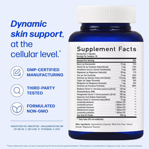 Clear Skin Supplement with Zinc, DIM & Probiotics | 3-In-1 Hormone, Gut & Complexion Support | Triple Action Hyaluronic Acid, Niaciminide & Vitamins for Skin Balance, Glow & Health Support | 60 Ct