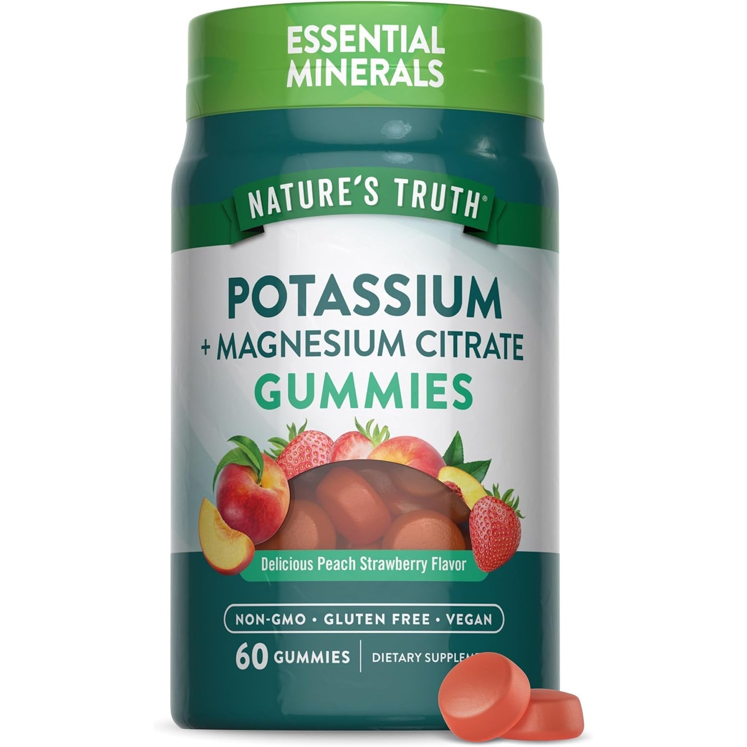Nature'S Truth Potassium Magnesium Citrate Gummies | 60 Count | Vegan, Non-Gmo & Gluten Free Supplement