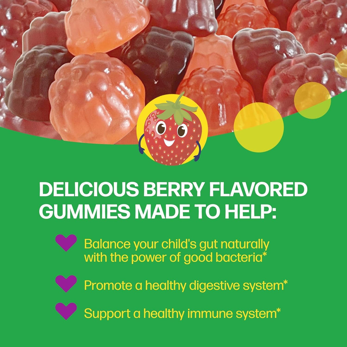Culturelle Daily Probiotic for Kids + Veggie Fiber Gummies (Ages 3+) - 60 Count - Digestive Health & Immune Support – Berry Flavor with a Vitamin C Boost