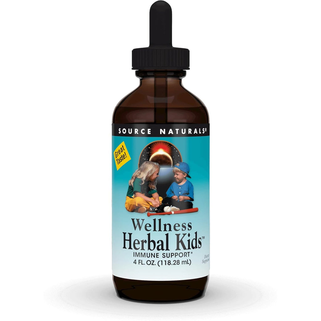 Source Naturals Wellness Herbal Kids Liquid Formula - for Immune System Support - 4 Fluid Oz