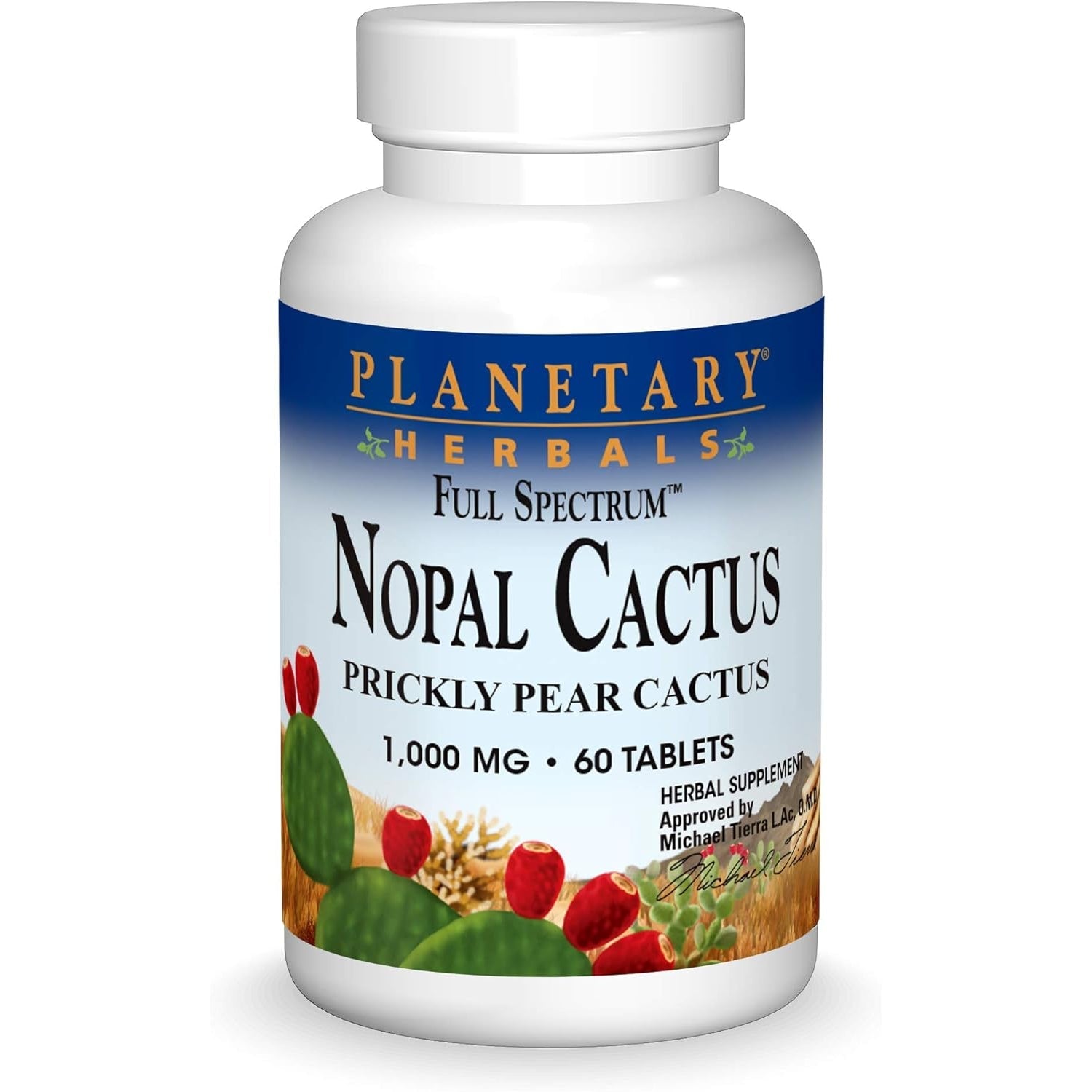 Planetary Herbals Full Spectrum Nopal Cactus 1000Mg Prickly Pear Cactus Antioxidant - 100% Natural - 60 Tablets