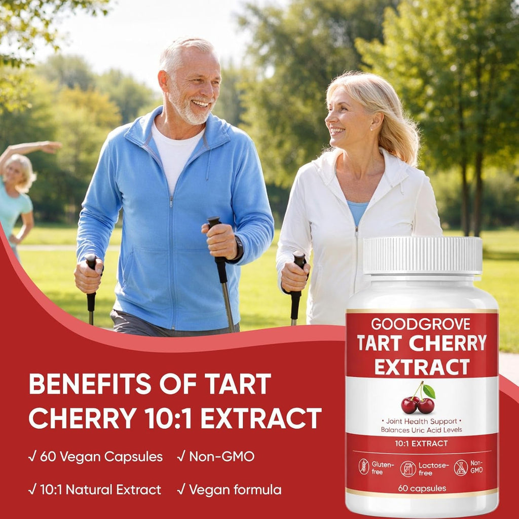 Good Grove Tart Cherry Extract, Tart Cherry, Supports Joint Comfort | Daily Wellness, Vegan Non-Gmo, 60 Capsules