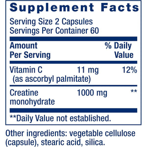 Life Extension Creatine Capsules – Creatine Monohydrate – Promotes Strength, Lean Muscle, Healthy Endurance – Non-Gmo, Gluten-Free – 120 Capsules