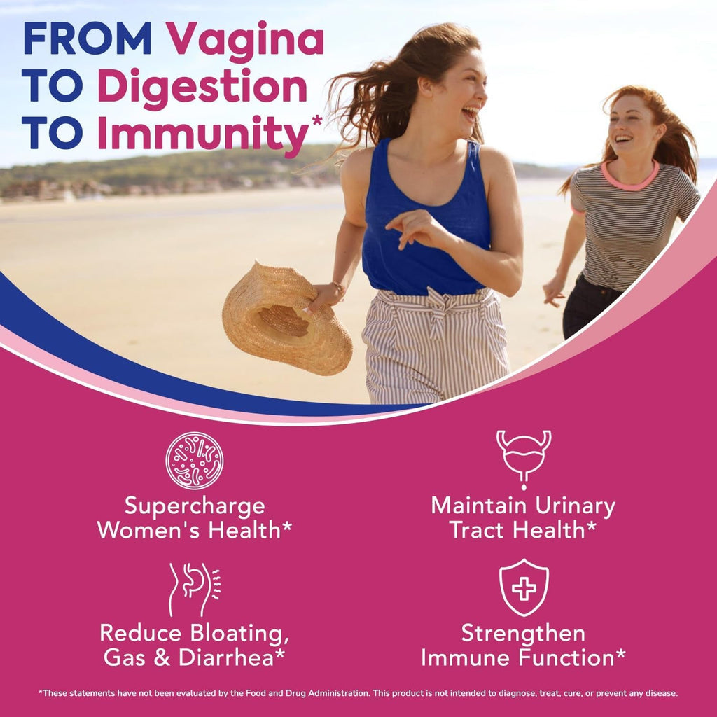 Probiotics for Women, 120 Billion CFU 34 Strains, Prebiotics, Digestive Enzymes, Cranberry, 4-In-1 Feminine Probiotic, Digestive, Vaginal, Immune Support, 30Ct