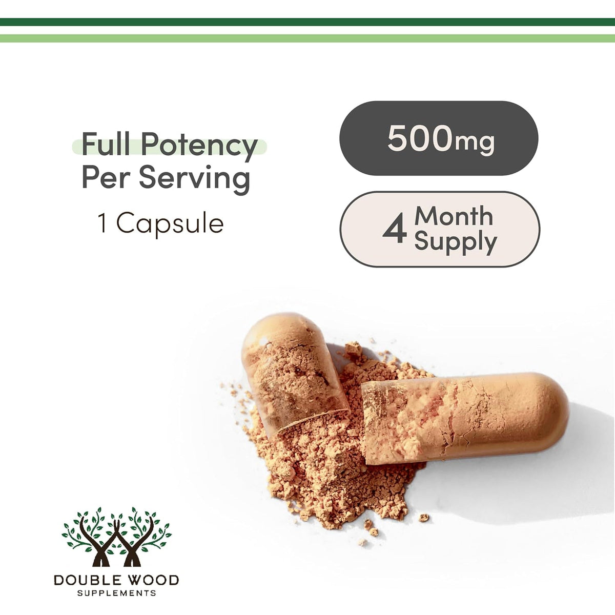Rhodiola Rosea Supplement 500Mg, 120 Vegan Capsules (Third Party Test, Gluten Free, 3% Salidrosides, 1% Rosavins Extract) for Performance, Calming, Motivation by Double Wood