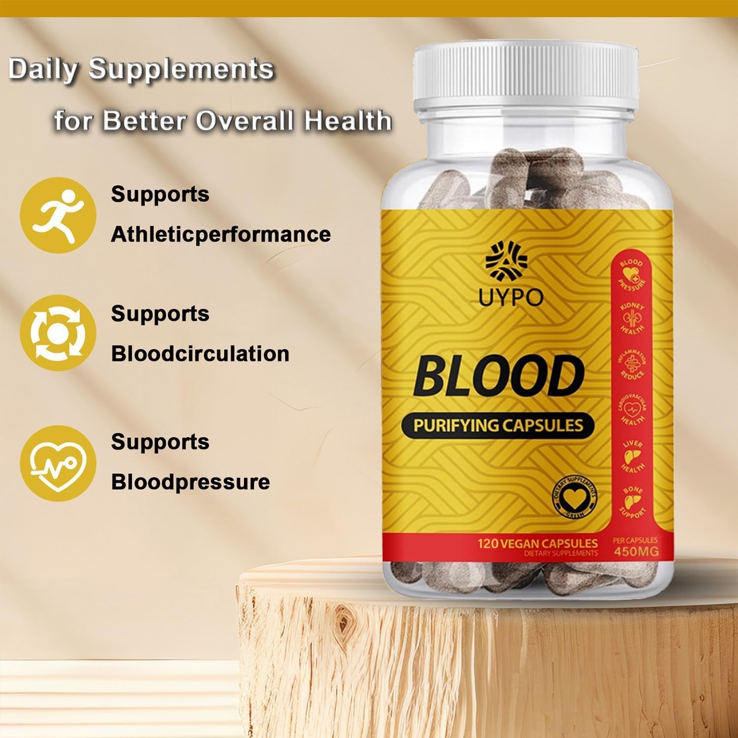 Blood Purifying Capsules, Gluten Free, Gmo-Free, Vegan 450 Mg (1PC)