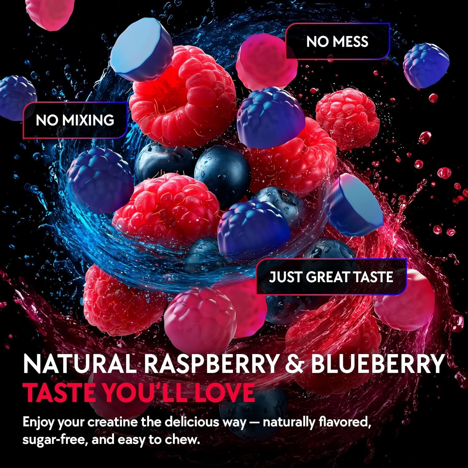 Creatine Monohydrate Gummies Complex 5000 MG for Men & Women, Preworkout Gummy with BCAA, L-Carnitine, Taurine & Vitamin B12 for Muscle Growth, Strength & Energy Support , Flavored and Chewable