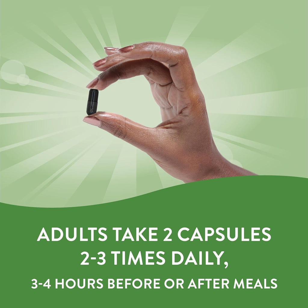 Nature'S Way Activated Charcoal, Binds Unwanted Materials and Gas*, 560Mg per Serving, 360 Capsules