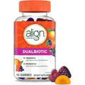 Align Dualbiotic, Prebiotics and Probiotics for Women and Men, Probiotics for Digestive Health, Prebiotics Help Nourish Good Bacteria, Natural Fruit Flavors, 60 Probiotic Gummies