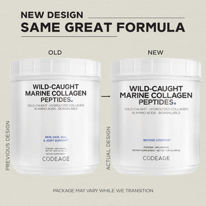 Codeage Marine Collagen Powder - Wild-Caught Hydrolyzed Fish Collagen Peptides - Type 1 & 3 Collagen Protein Supplement - Amino Acids for Skin, Hair, Nails - Paleo Friendly, Non-Gmo, 15.87 Ounces