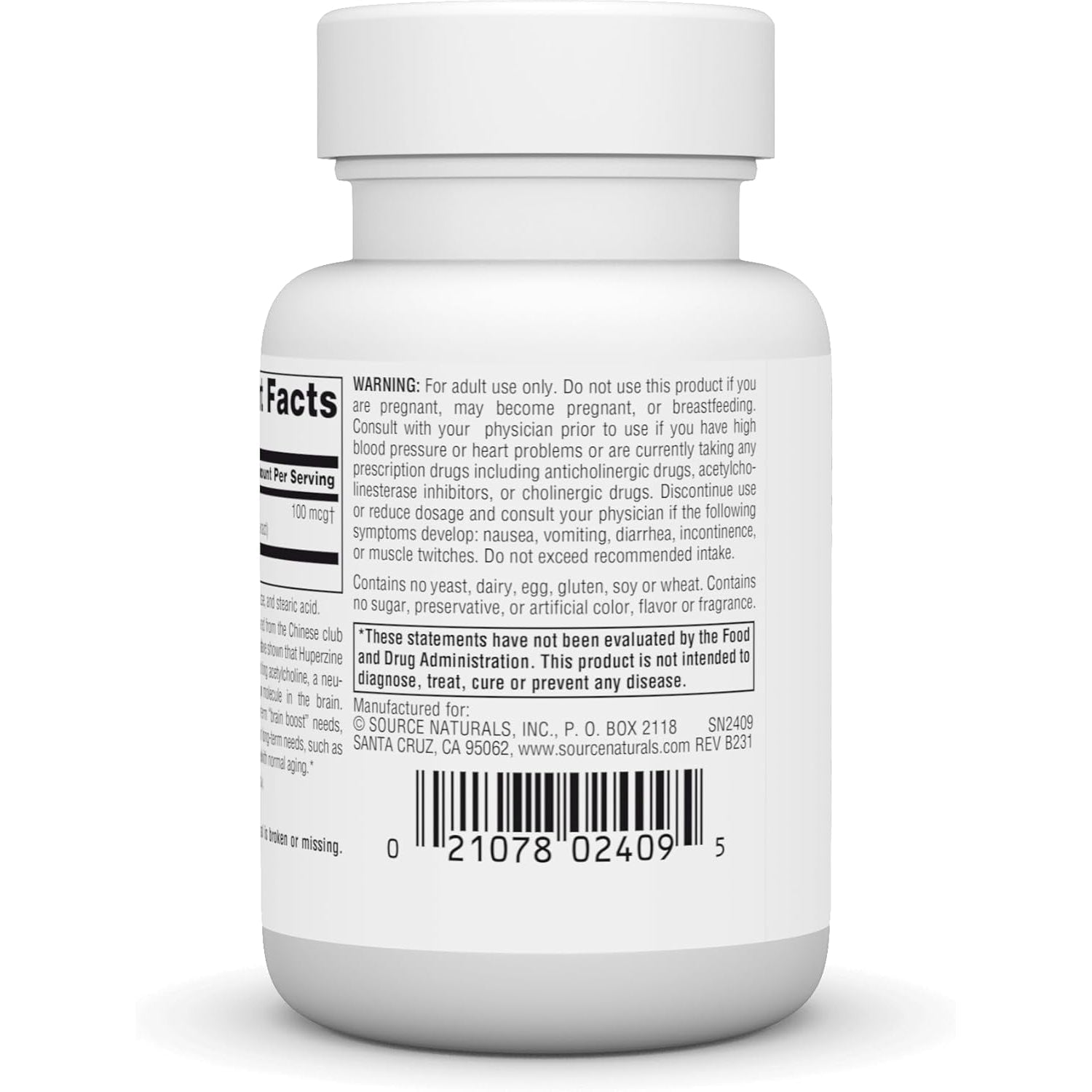 Source Naturals Huperzine a for Learning & Memory* - 100 Mcg, 60 Tablets