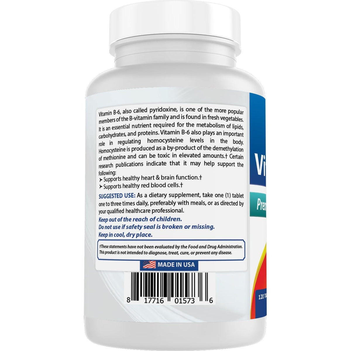 Best Naturals Vitamin B6 25Mg, 120 Tablets (120 Count (Pack of 1))