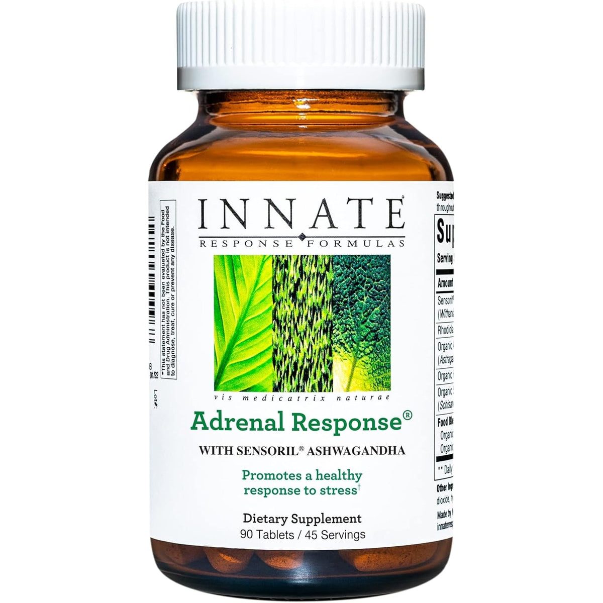 INNATE Response Formulas - Adrenal Response Herbal Supplement - with Ashwagandha - Promotes Optimal Stress Response - Non-Gmo, Vegetarian, and Made without 9 Food Allergens - 90 Tablets (45 Servings)