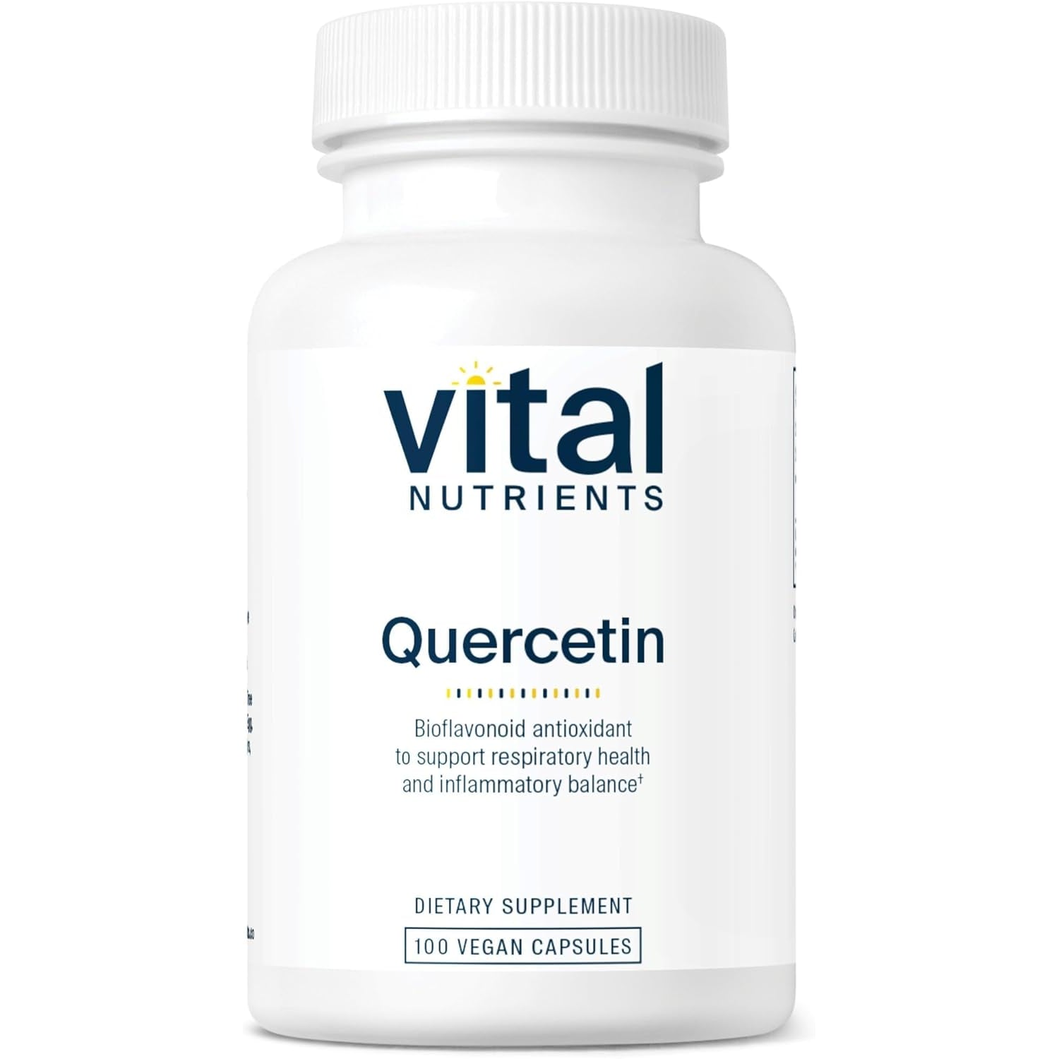 Vital Nutrients Quercetin - Vegan Quercetin Supplement with Bioflavonoids for Sinus, Respiratory, Heart, & Immune Function Support - Gluten, Dairy, Soy Free - 500Mg - 100 Capsules