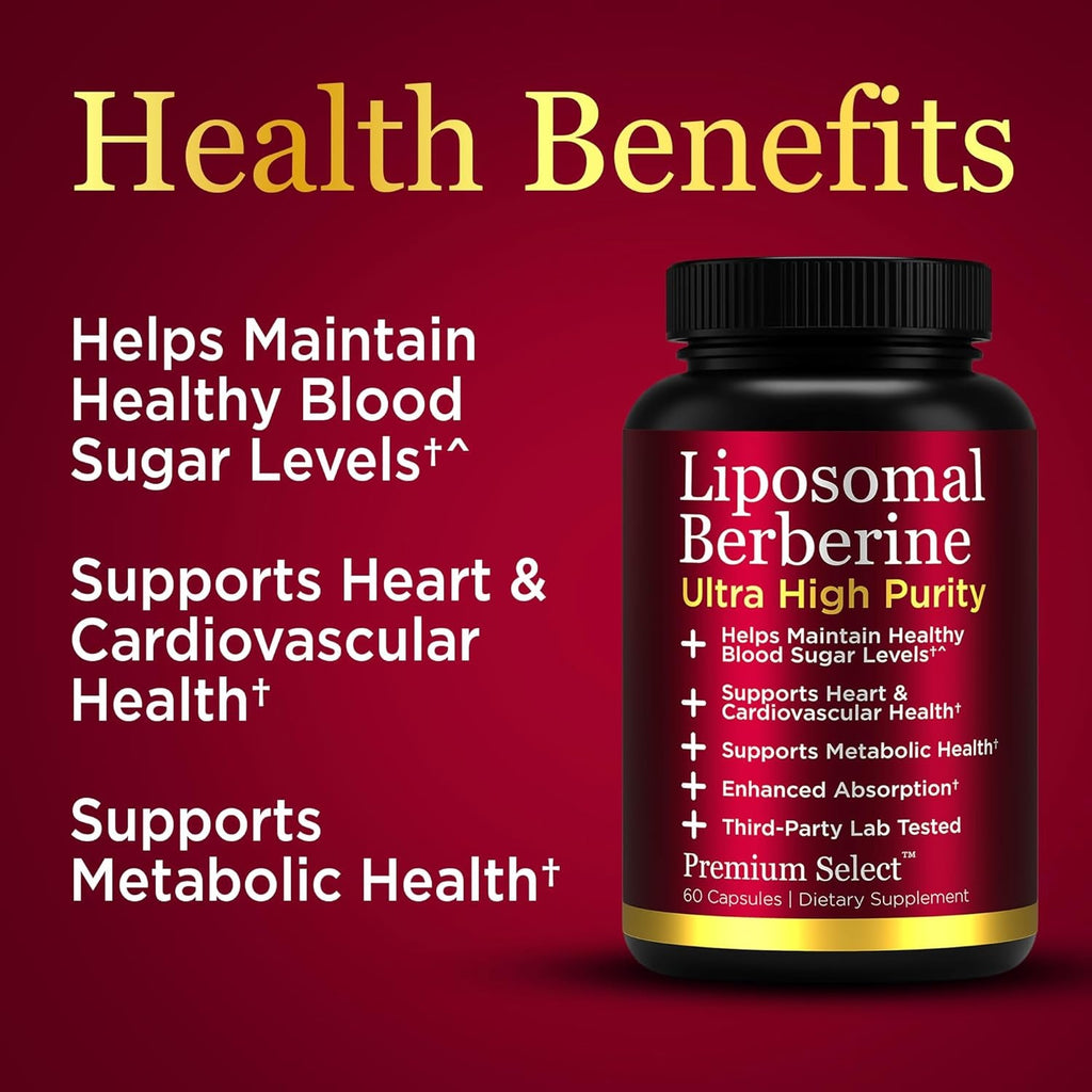 Liposomal Berberine HCL Capsules Supplement for Men and Women - 60 Capsules, 30 Servings - Third Party Tested, Made in USA