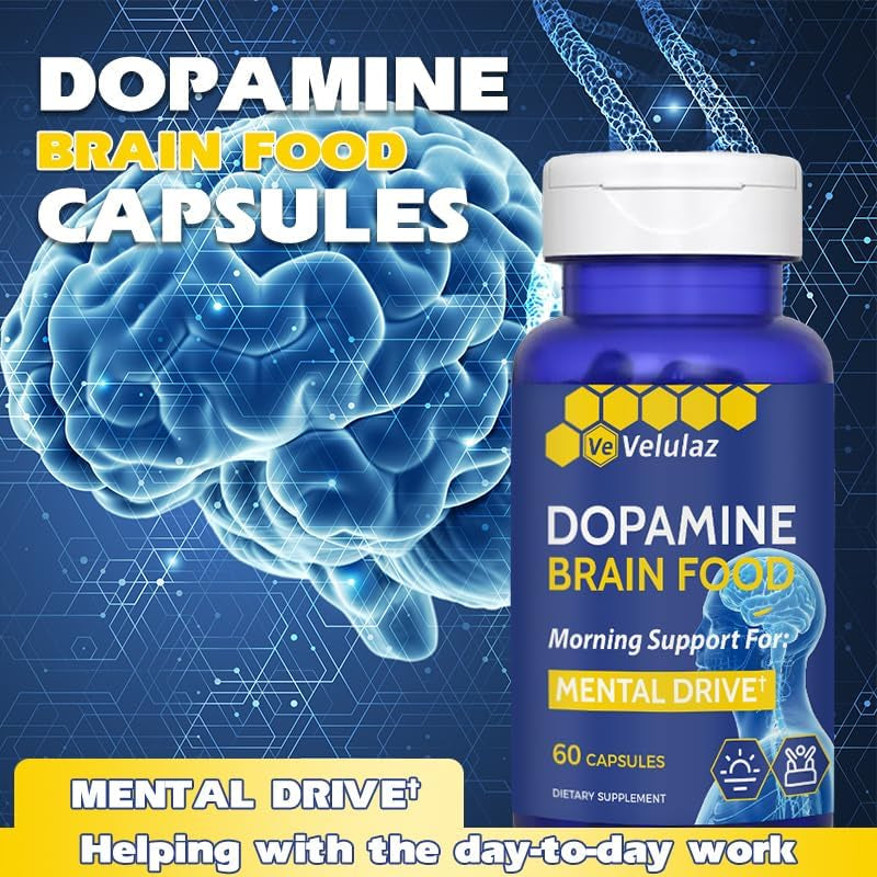 Dopamine Brain Nutritional Supplement - Dopamine &Magnesium Complex Formula for Concentration Support, Morning Mental Drive & Focus - Allergen-Free Mental Clarity Supplement, Professional Packaging