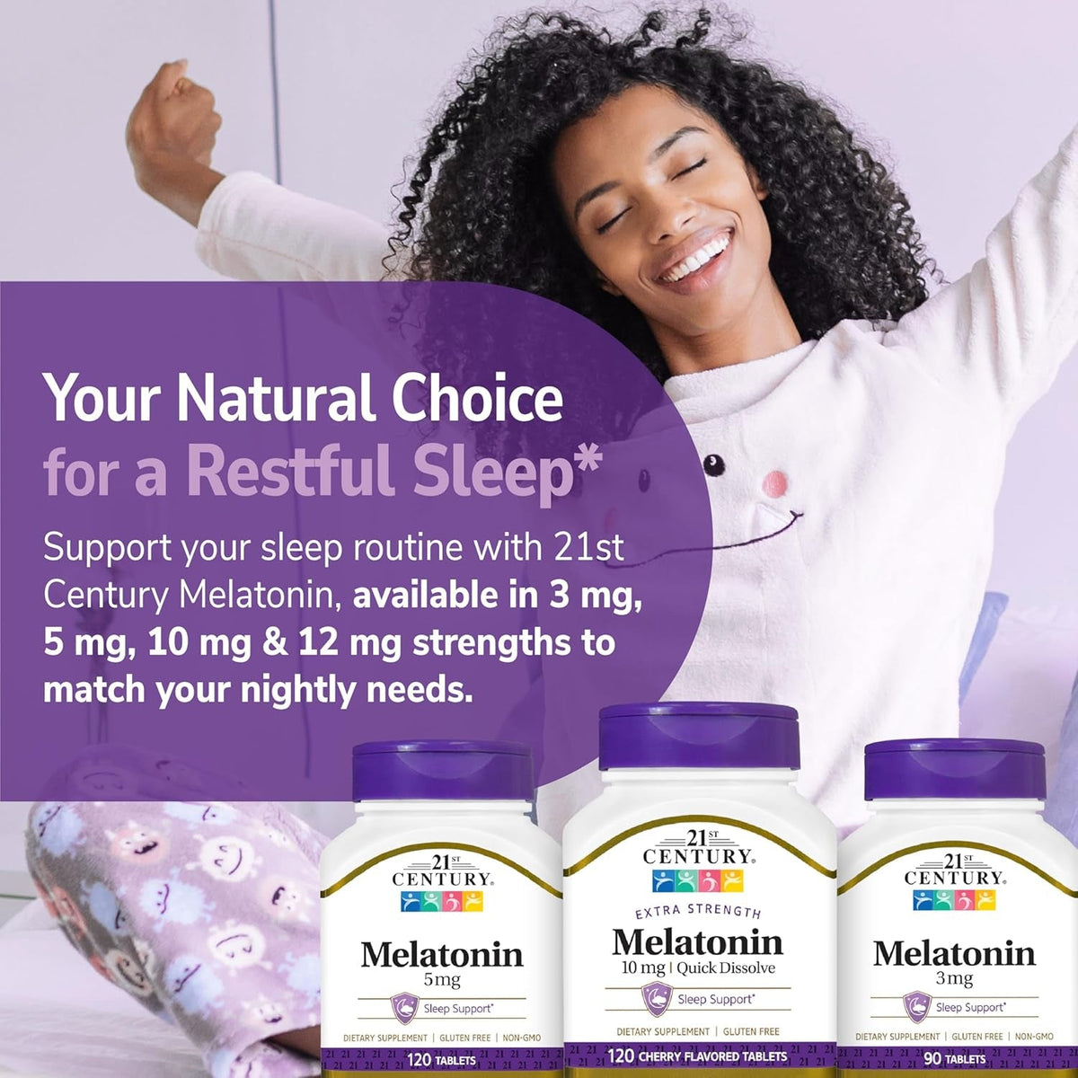 SMART MONKEY TECHNOLOGIES 21St Century Melatonin 10Mg Time Release, 120 Tablets | Non-Habit Forming Sleep Aid for Adults | Jet Lag & Shift Work | Promotes Restful Sleep | Gluten-Free & Non-Gmo