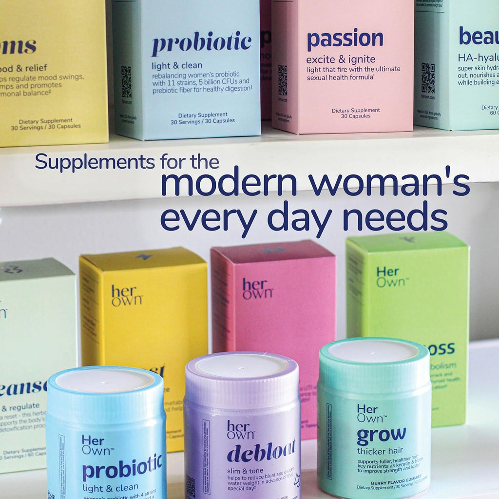 Her Own Boost, Helps Boost Energy, Supports Metabolism, Proprietary Thermogenic Blend, Green Tea Leaf Extract, Gluten and Soy Free, Vegan, 60 Capsules, 30 Servings, Small, Multi