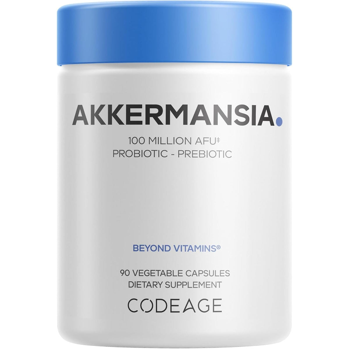 Codeage Akkermansia Muciniphila Probiotic Supplement - 3-Month Supply of Akkermansia & Chicory Inulin - Daily Synbiotic Probiotic Chicory Root - 100 Million Afus - Gluten-Free - 90 Capsules