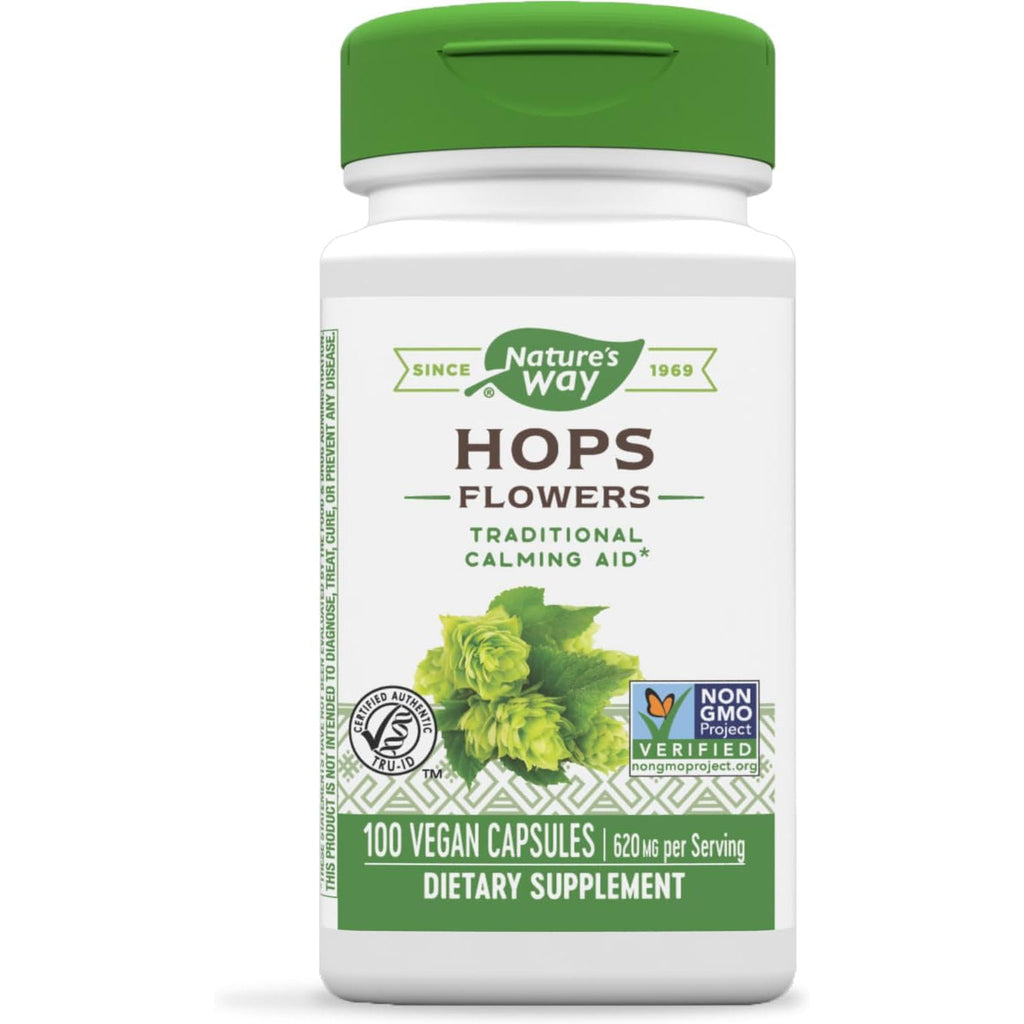 Nature'S Way Hops Flowers - Traditional Calming Aid* - 620 Mg Hops Flowers per 2-Capsule Serving - Herbal Supplement - Vegan, Gluten Free & Dairy Free - 100 Capsules