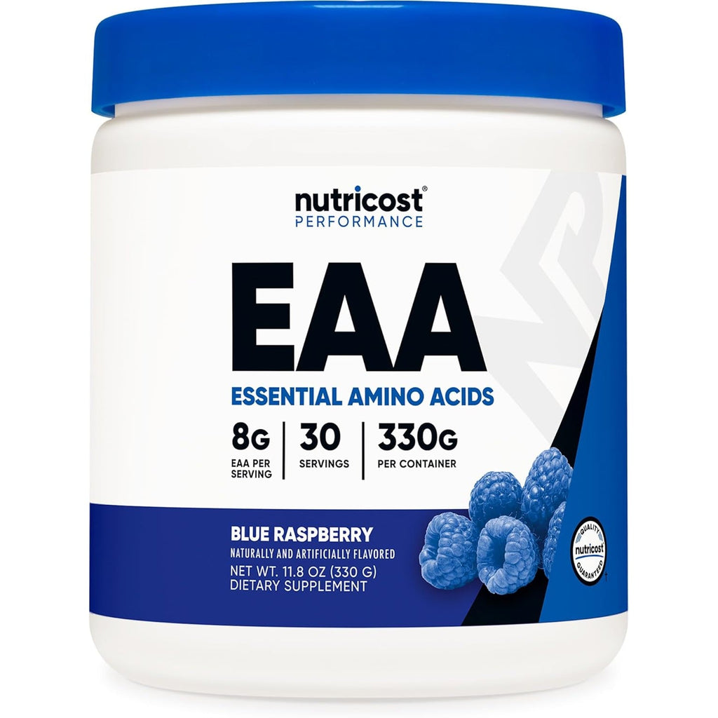 Nutricost EAA Powder 30 Servings (Blue Raspberry) - Essential Amino Acids - Non-Gmo, Gluten Free, Vegetarian Friendly