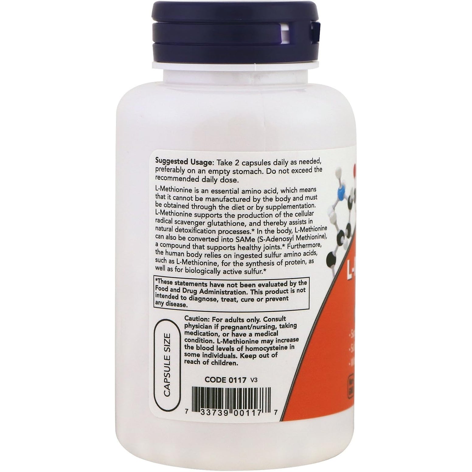 Now Foods L-Methionine 500 Mg 100 Caps