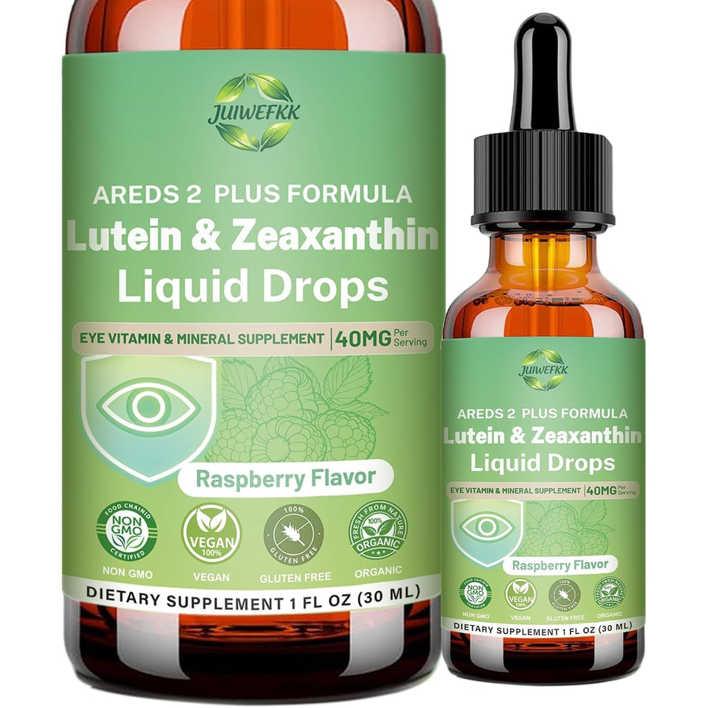 Lutein and Zeaxanthin Supplement Liquid Drops 40Mg AREDS 2 plus Eye Vitamin & Mineral Supplement with Vitamin C E Zinc Copper for Blue Light Protection Eye Health Support Non-Gmo, Gluten Free