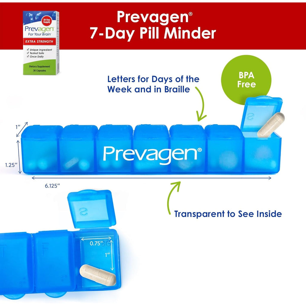 Prevagen Extra Strength - 30 Capsules (1 Month Supply) | Formulated for Your Brain | 20Mg of Apoaequorin plus Vitamin D3 with 7-Day Pill Minder