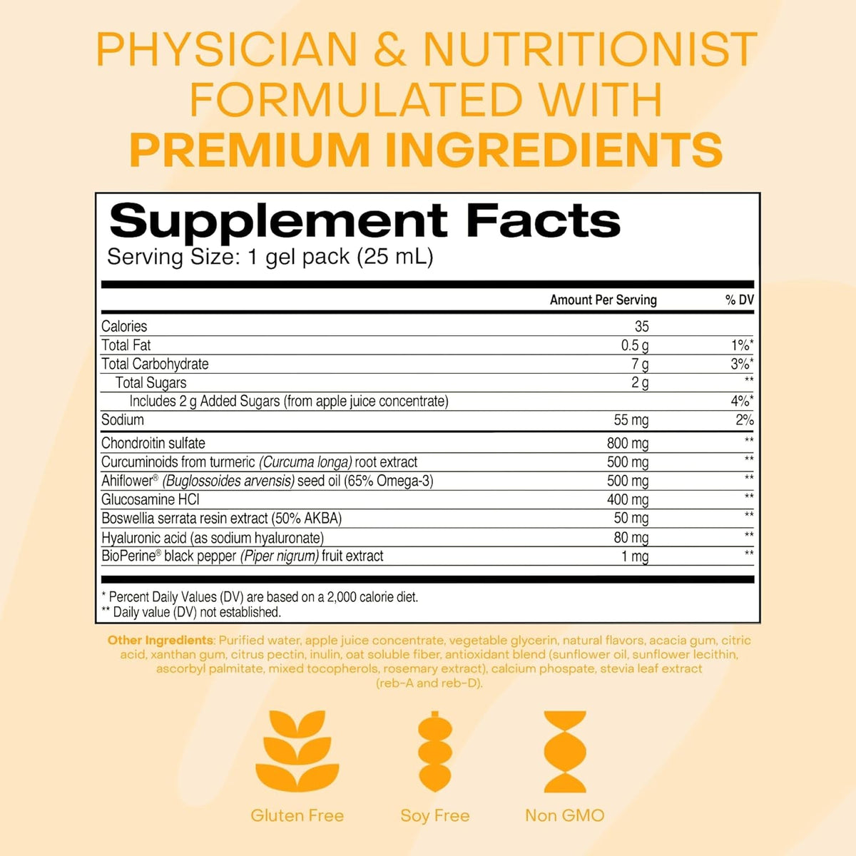 Healthycell Joint Health & Mobility Daily Liquid Supplement - Joint Support Supplement, Inflammation Response, Cartilage & Flexibility with Curcumin, Glucosamine & Chondroitin - 30 Gel Packs
