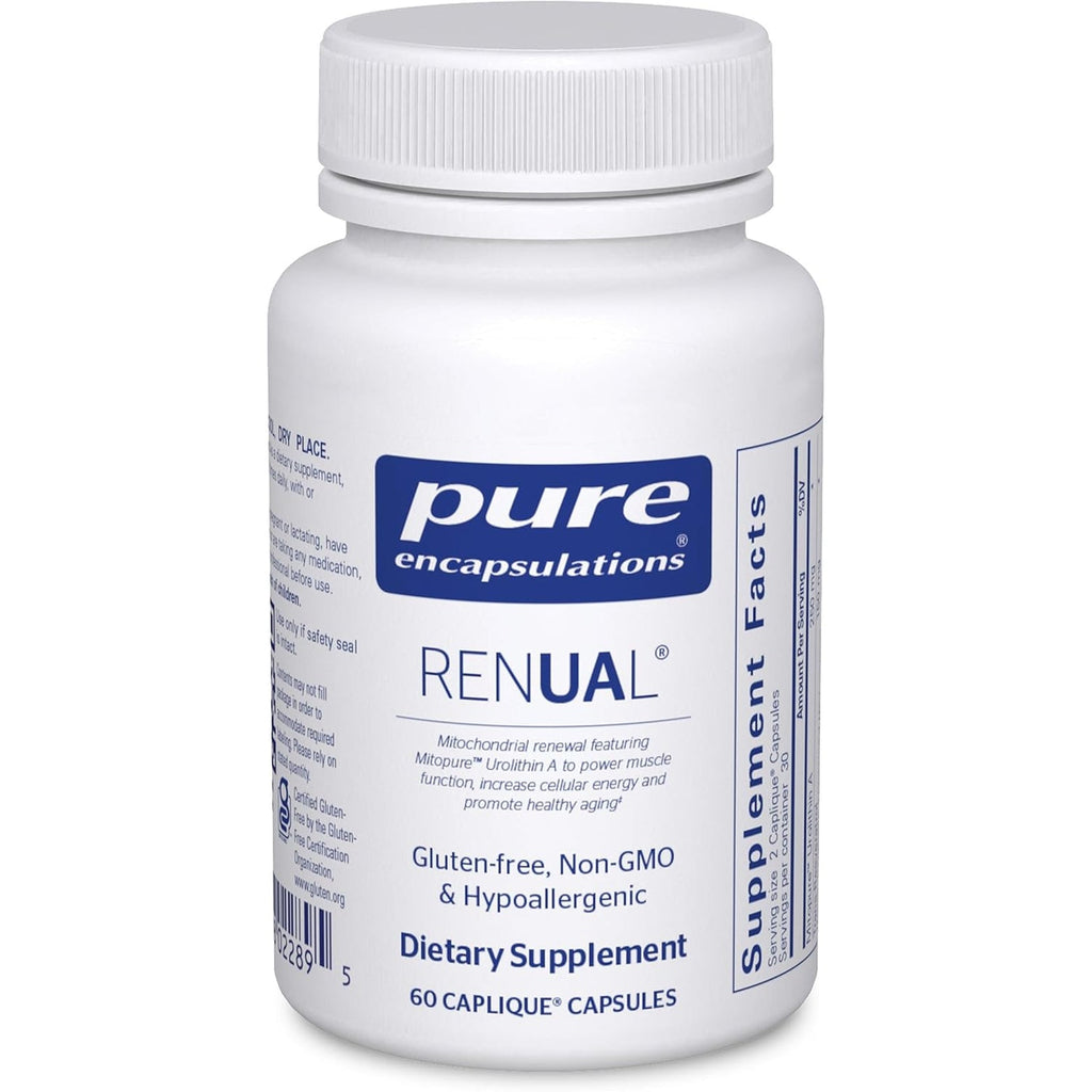 Pure Encapsulations Renual | Urolithin a Supplement | Support for Muscle Function, Cellular Energy Production, Mitochondrial Health, and Healthy Aging* | 60 Caplique Capsules