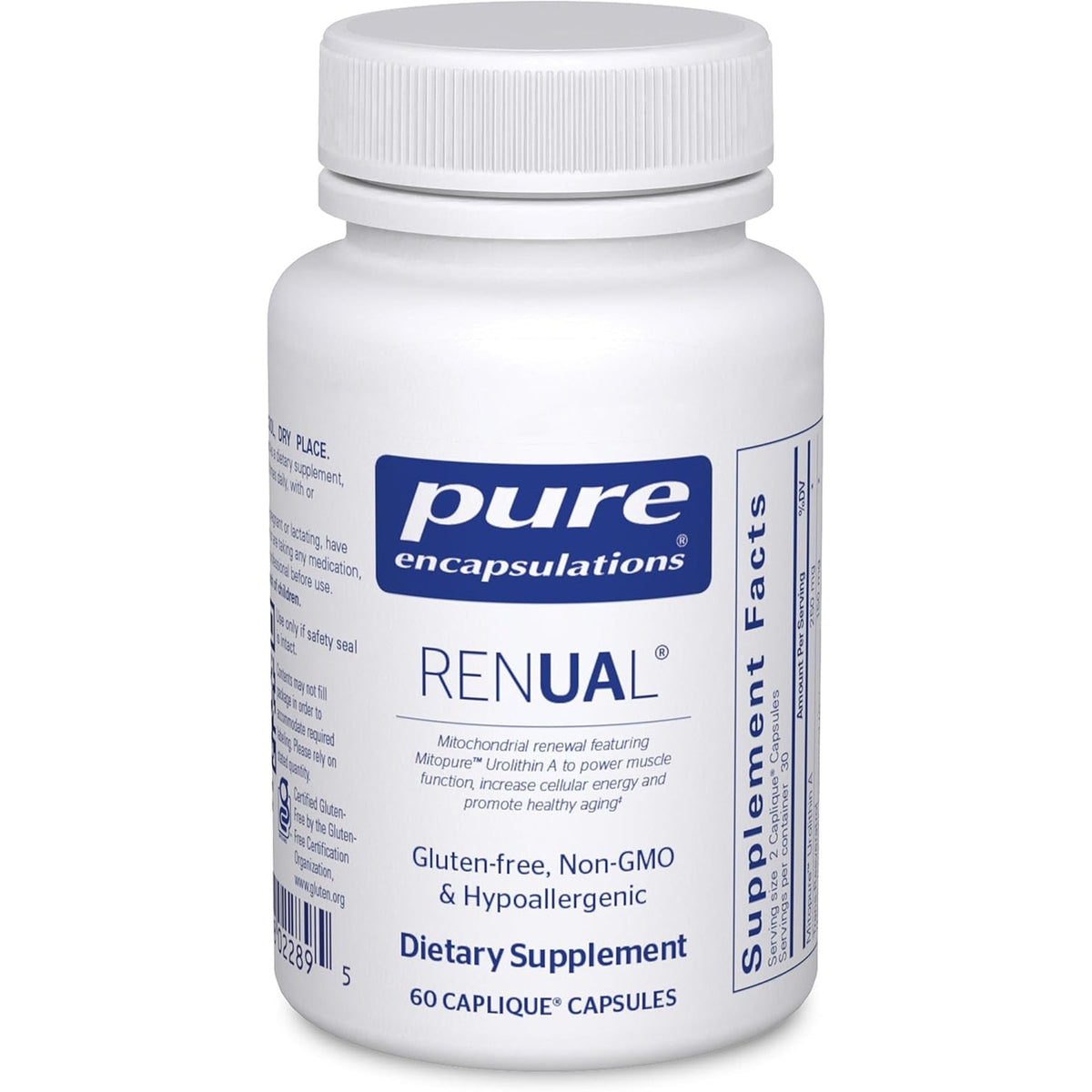 Pure Encapsulations Renual | Urolithin a Supplement | Support for Muscle Function, Cellular Energy Production, Mitochondrial Health, and Healthy Aging* | 60 Caplique Capsules