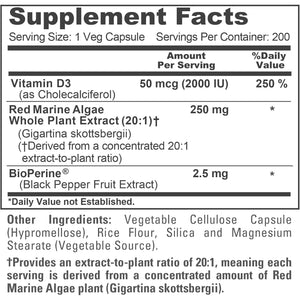 Nusapure Red Marine Algae Capsules, 250 Mg, 200 Veg Capsules (Soy Free, Non-Gmo)