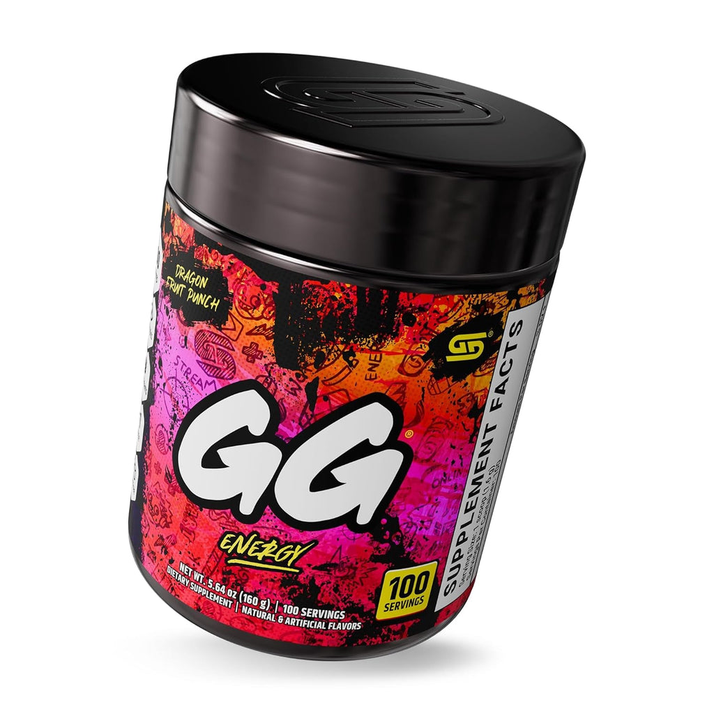 Gamer Supps GG Energy - Dragonfruit Punch (100 Servings) - Keto Friendly Gaming Energy and Nootropic Blend, Sugar Free + Organic Caffeine + Vitamins, Powder Drink