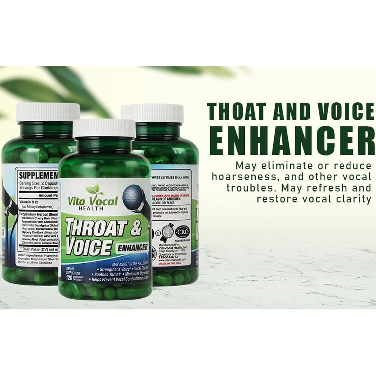 Vitavocal Throat & Voice Enhancer Eliminates or Reduces Hoarseness, Restores Vocal Clarity Amazing Voice Remedy for Vocal Troubles for Singers, Actors, Public Speakers