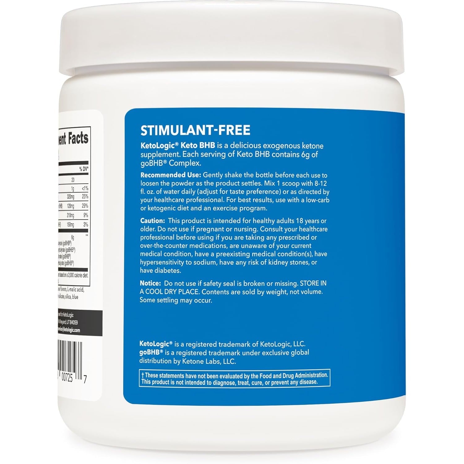 Ketologic Keto BHB (Patriot Pop Flavor) 30 Servings - Exogenous Ketone Supplement with Gobhb, Beta-Hydroxybutyrate Salts