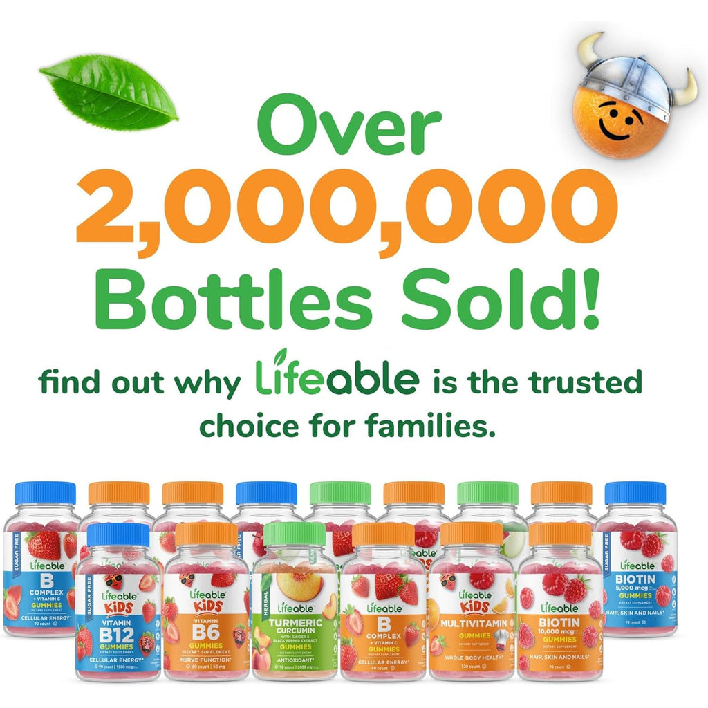 Lifeable Sugar Free Prebiotic Kids Fiber Gummies | 4G Fiber for Kids | Great Tasting Vegetarian Fiber Supplements for Kids | for Digestive Health | Fiber Gummies for Kids | 90 Probiotics Gummies