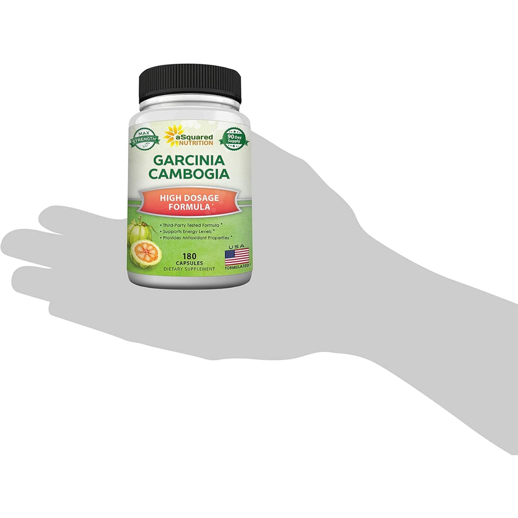 Asquared Nutrition Garcinia Cambogia 1600Mg-180 Capsules-Natural Pure Extract Pills for Brain Health- Standardized Ultra HCA & Garcinia Cambogia Supplement Alternative to Gummies, Drops, Tea & Powder