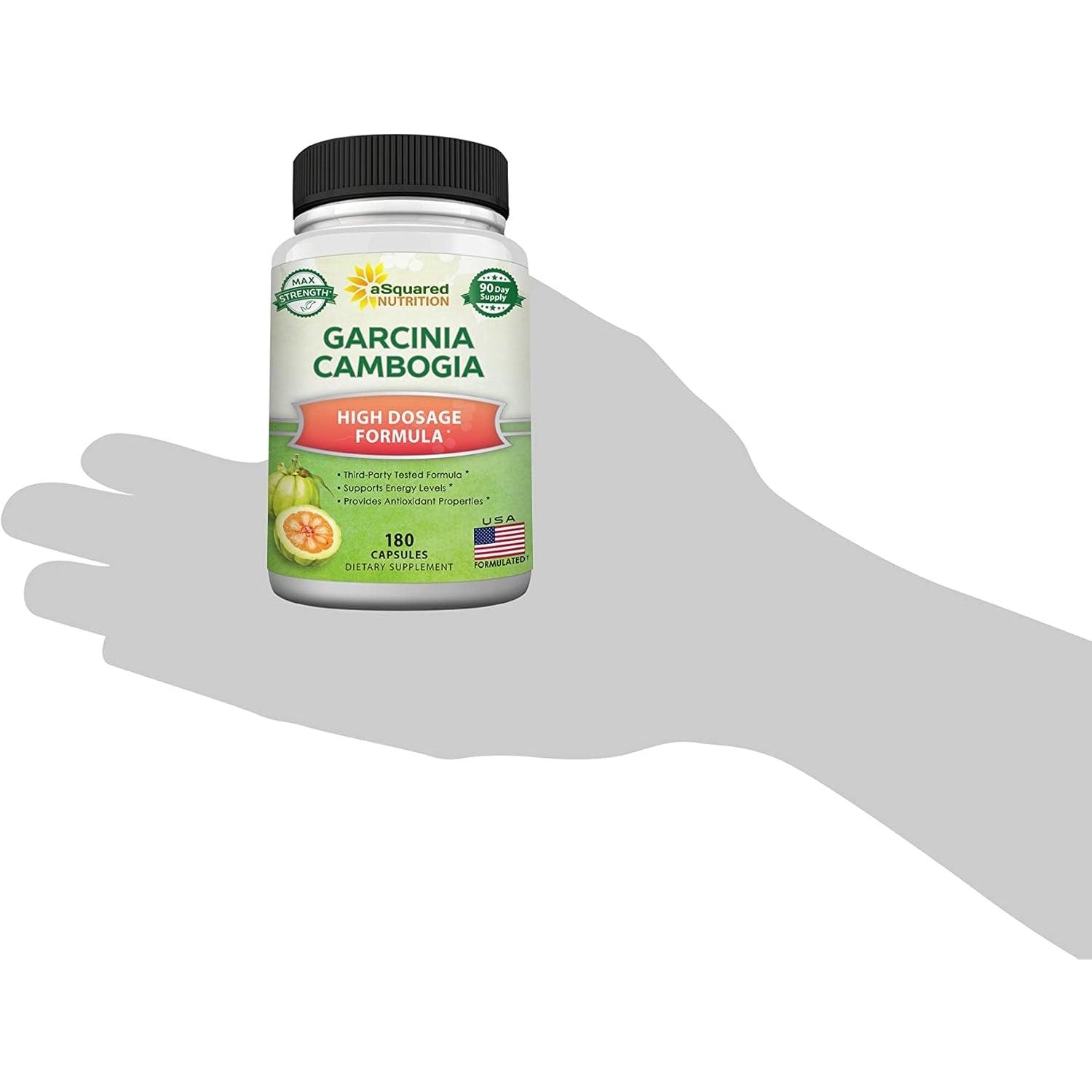 Asquared Nutrition Garcinia Cambogia 1600Mg-180 Capsules-Natural Pure Extract Pills for Brain Health- Standardized Ultra HCA & Garcinia Cambogia Supplement Alternative to Gummies, Drops, Tea & Powder