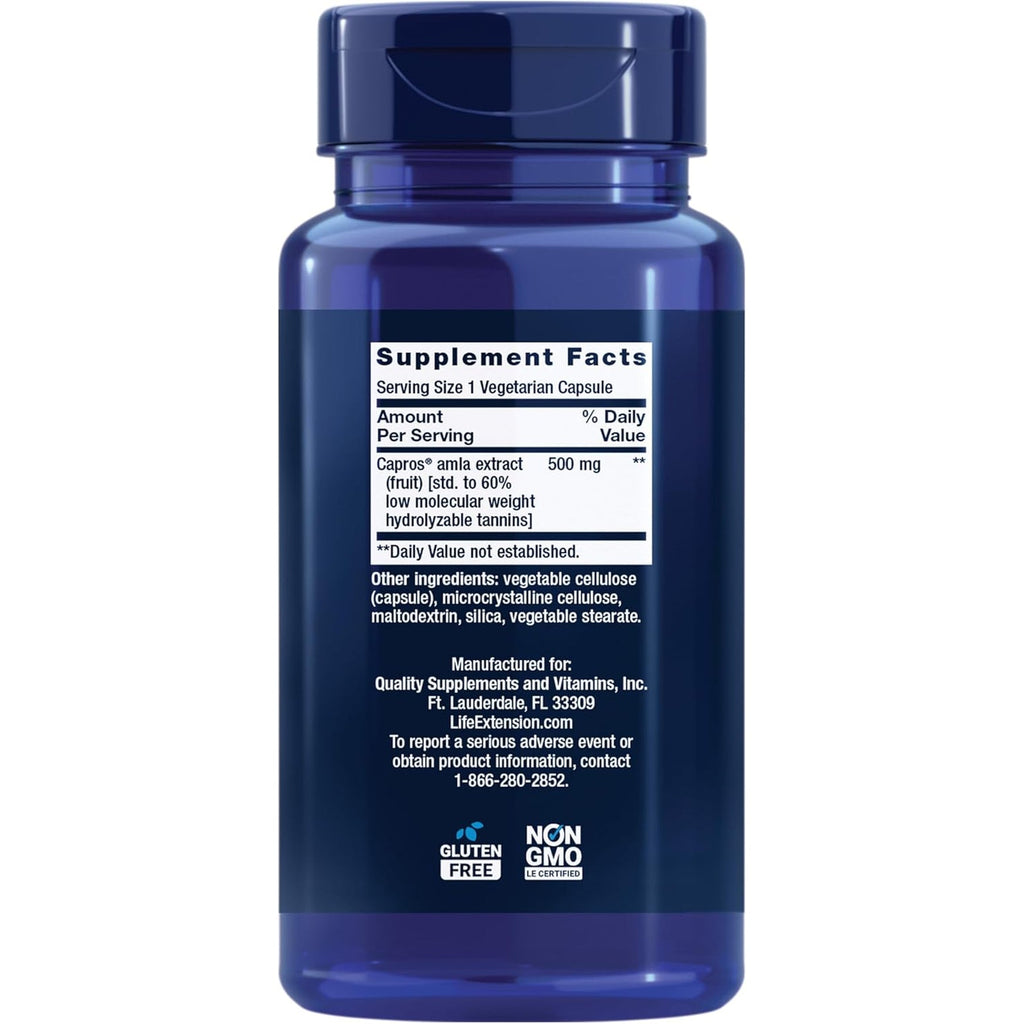 Life Extension Advanced Lipid Control, Amla Extract, Indian Gooseberry, Heart Health, Endothelial Health, Vegetarian, Gluten-Free, 60 Capsules