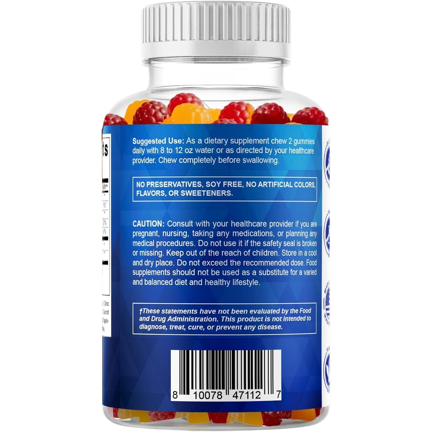 Vitamatic Probiotic Sugar Free Gummies for Men and Women – 5 Billion Cfus Digestive, Immune & Gut Health Support – Gluten Free