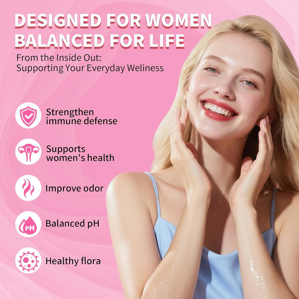 Women'S Probiotics Slippery Elm Gummies, Sugar-Free Feminine Probiotics Gummies Support Ph Balance, Gut Health & Immune System, Pineapple Flavor, 60 Count