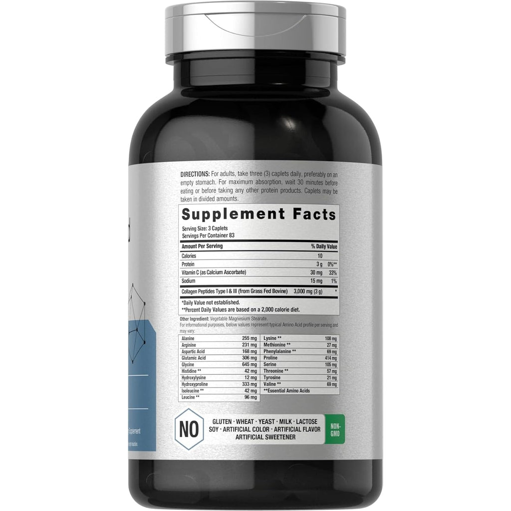 Horbäach Amino Acid Complex 3000Mg | 250 Caplets | Non-Gmo, Gluten Free Supplement