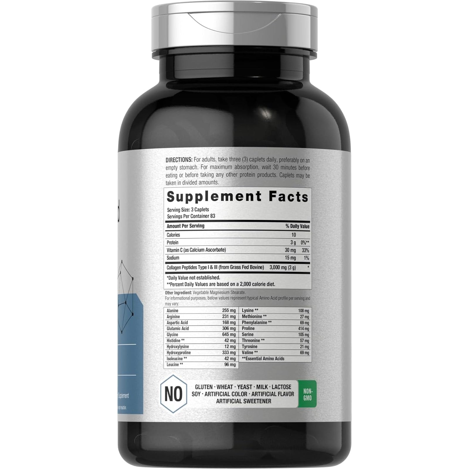 Horbäach Amino Acid Complex 3000Mg | 250 Caplets | Non-Gmo, Gluten Free Supplement
