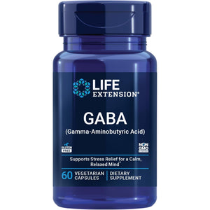 Life Extension GABA, Stress Support, GABA Supplement, Mood Support, Sleep, Relaxation, Gluten-Free, Non-Gmo, Vegetarian, 60 Capsules